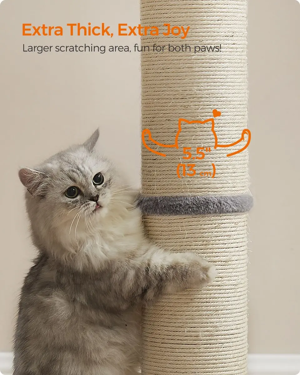 Songmics Krabpaal Duifgrijs 85cm - Sisal