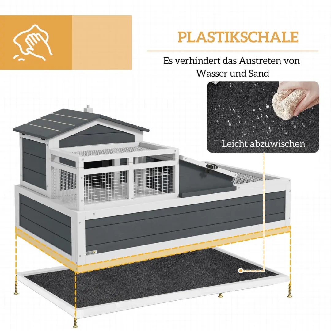 Pawhut Schildpaddenhuis - 112L x 65B x 59H cm Grijs