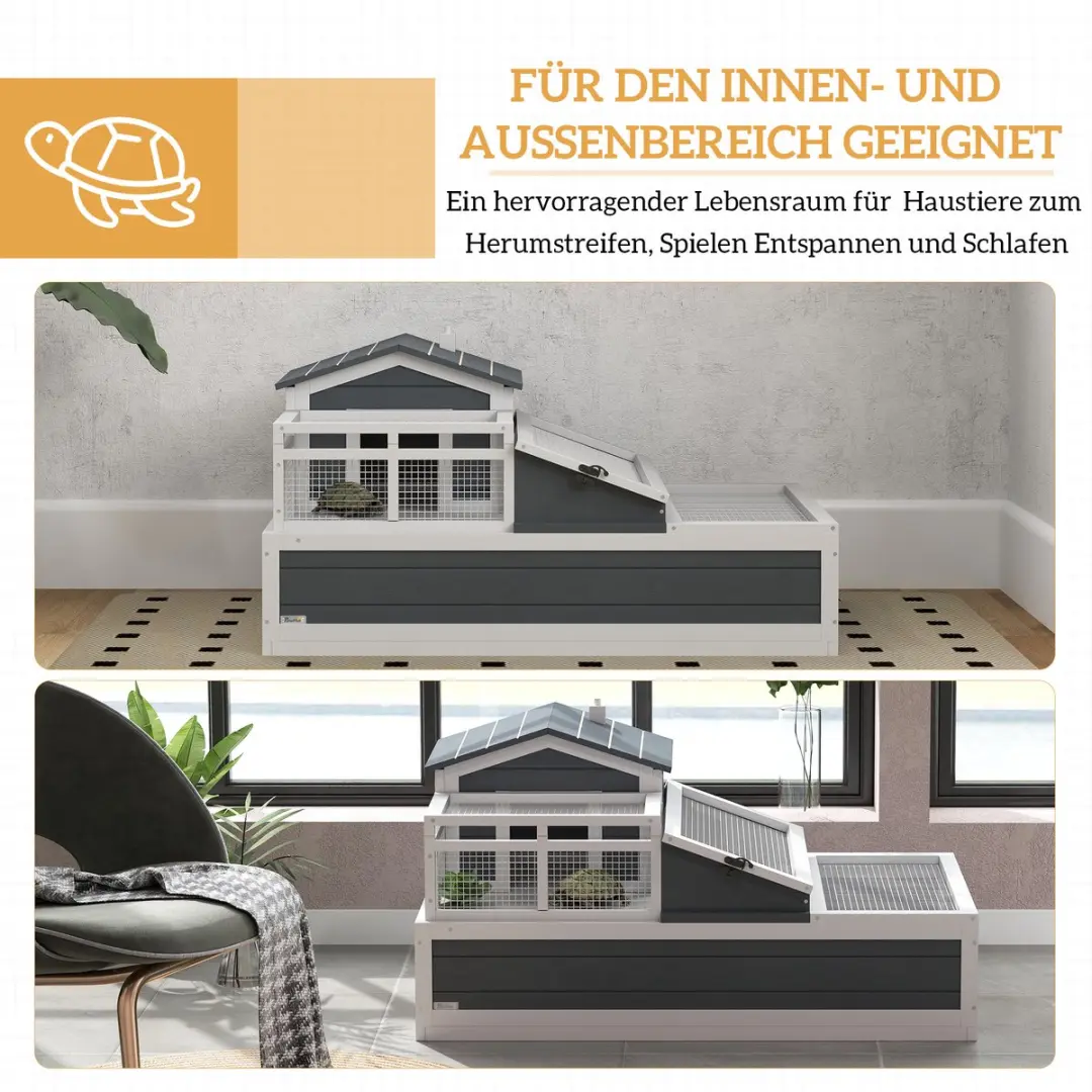 Pawhut Schildpaddenhuis - 112L x 65B x 59H cm Grijs