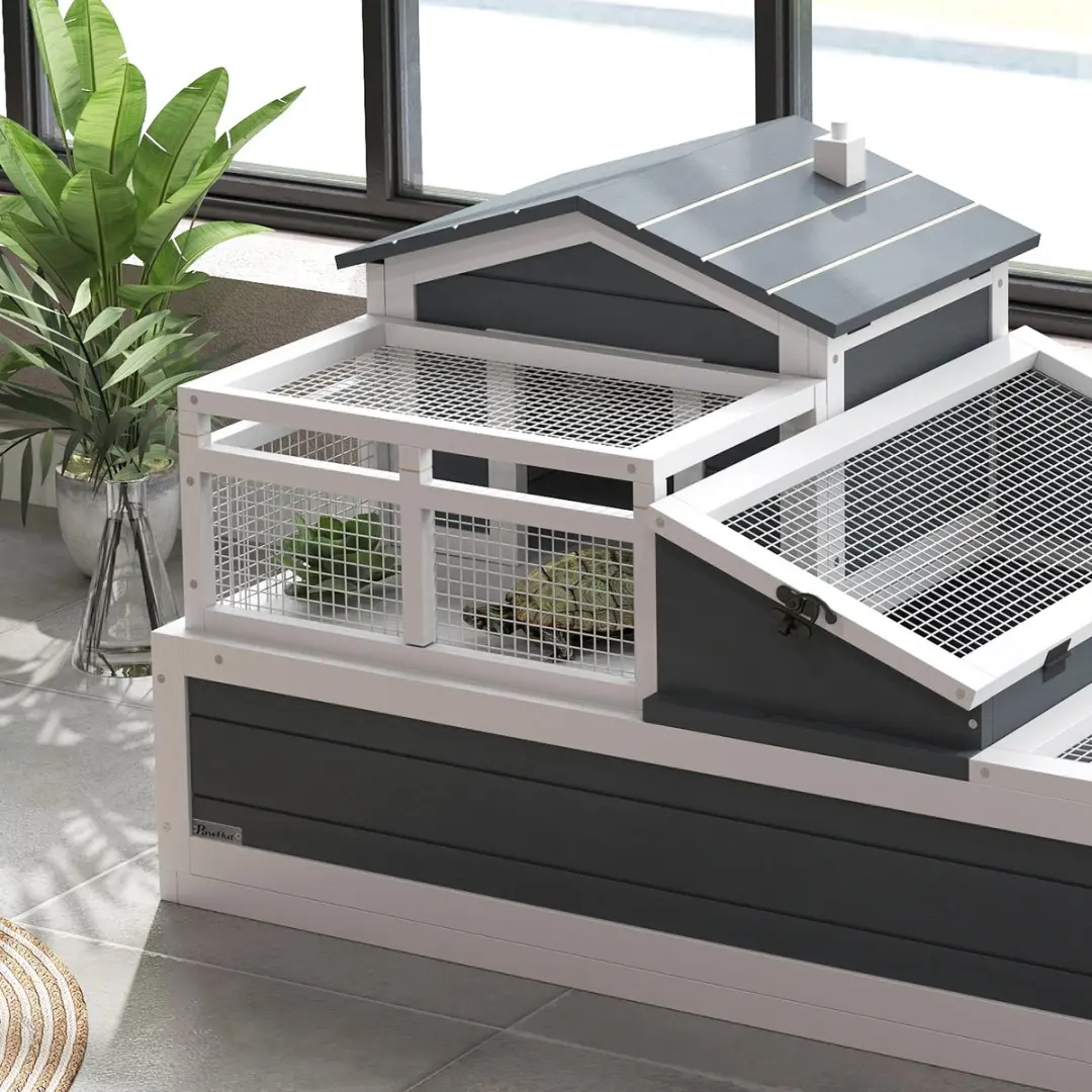 Pawhut Schildpaddenhuis - 112L x 65B x 59H cm Grijs