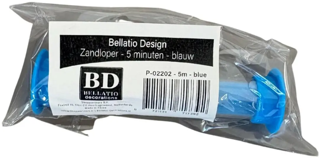 Bellatio Design Zandloper Douche/Badkamer - 5 minuten - Blauw