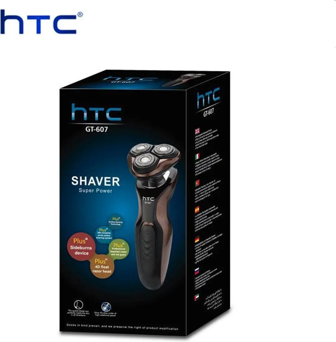 HTC GT-607 Professionele Scheerapparaat - 4D Scheerkoppen - Zwart