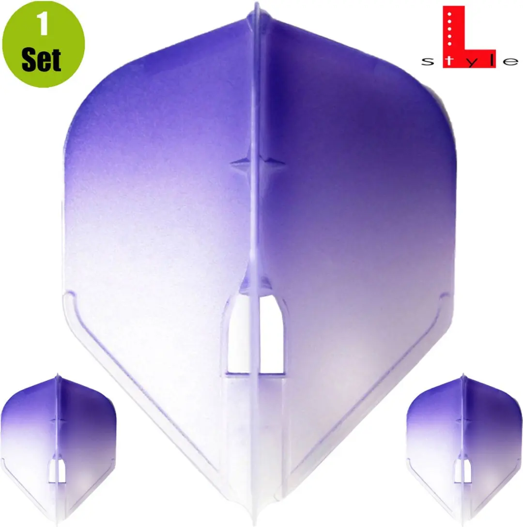L-Style Champagne L3 Shape Dartvleugels - Paars - 3 Stuks - afbeelding 6 van 6
