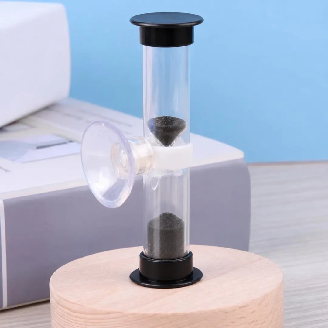 Bellatio Design Zandloper Douche/Badkamer Timer - 2 minuten - Zwart