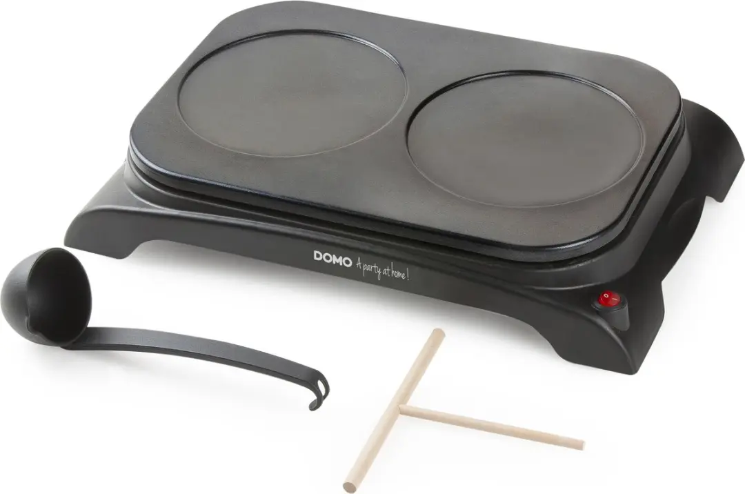 Domo DO8715P Dubbele Crêpemaker 1000W - Zwart