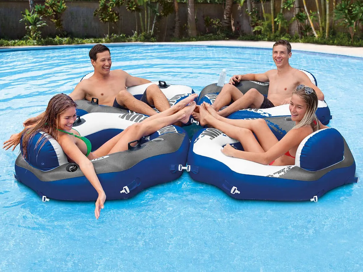 Intex River Run Connect Lounge - Blauw/Wit/Grijs