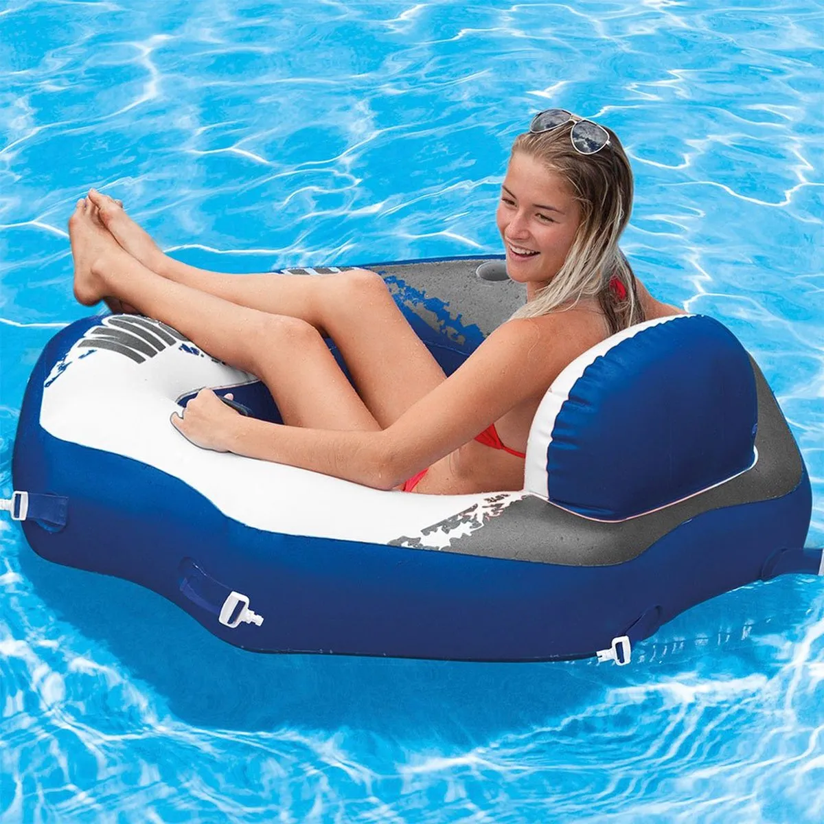 Intex River Run Connect Lounge - Blauw/Wit/Grijs