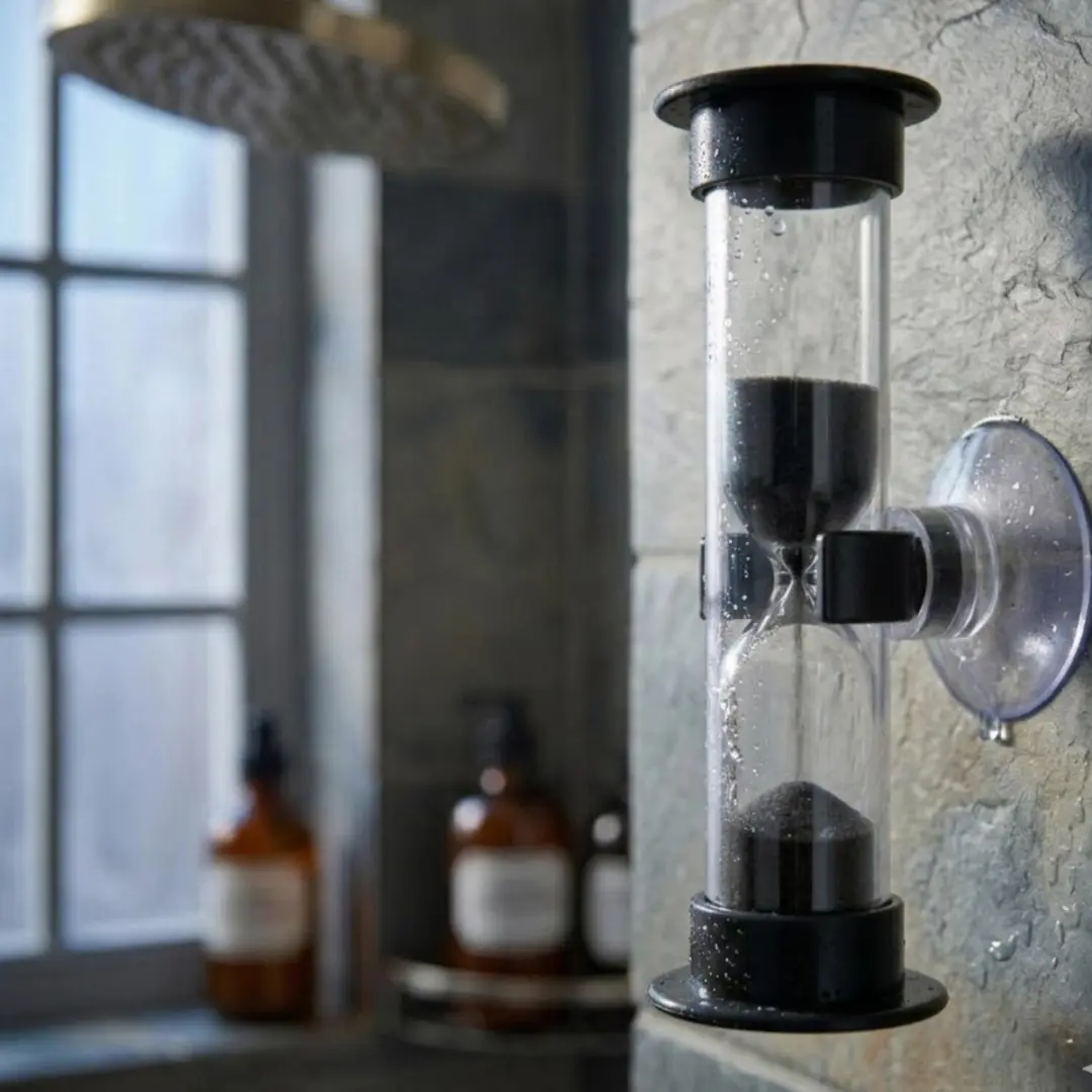 Bellatio Design Zandloper Douche/Badkamer - 5 minuten - Zwart