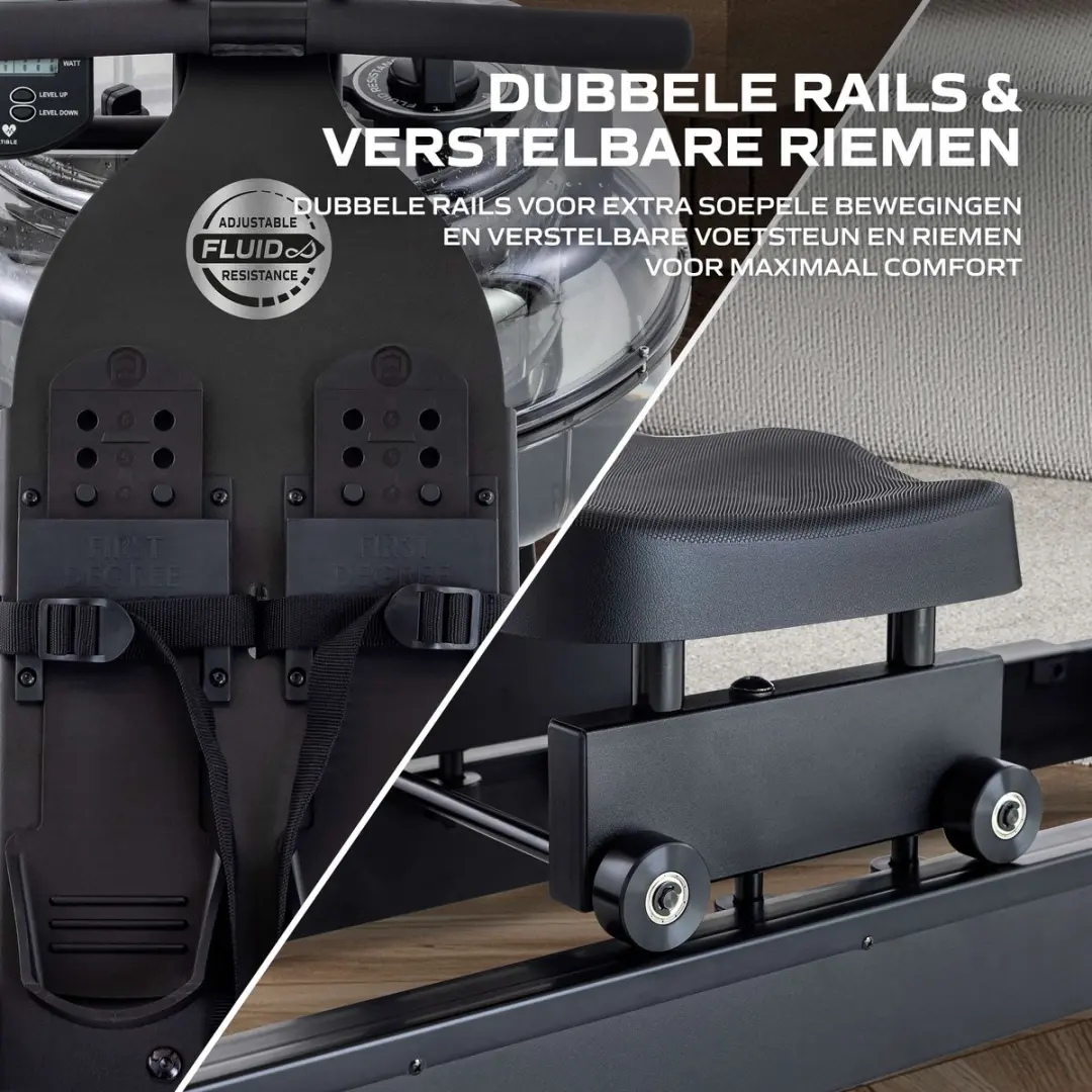 Fluid Neon Plus Roeitrainer - Waterweerstand - Zwart
