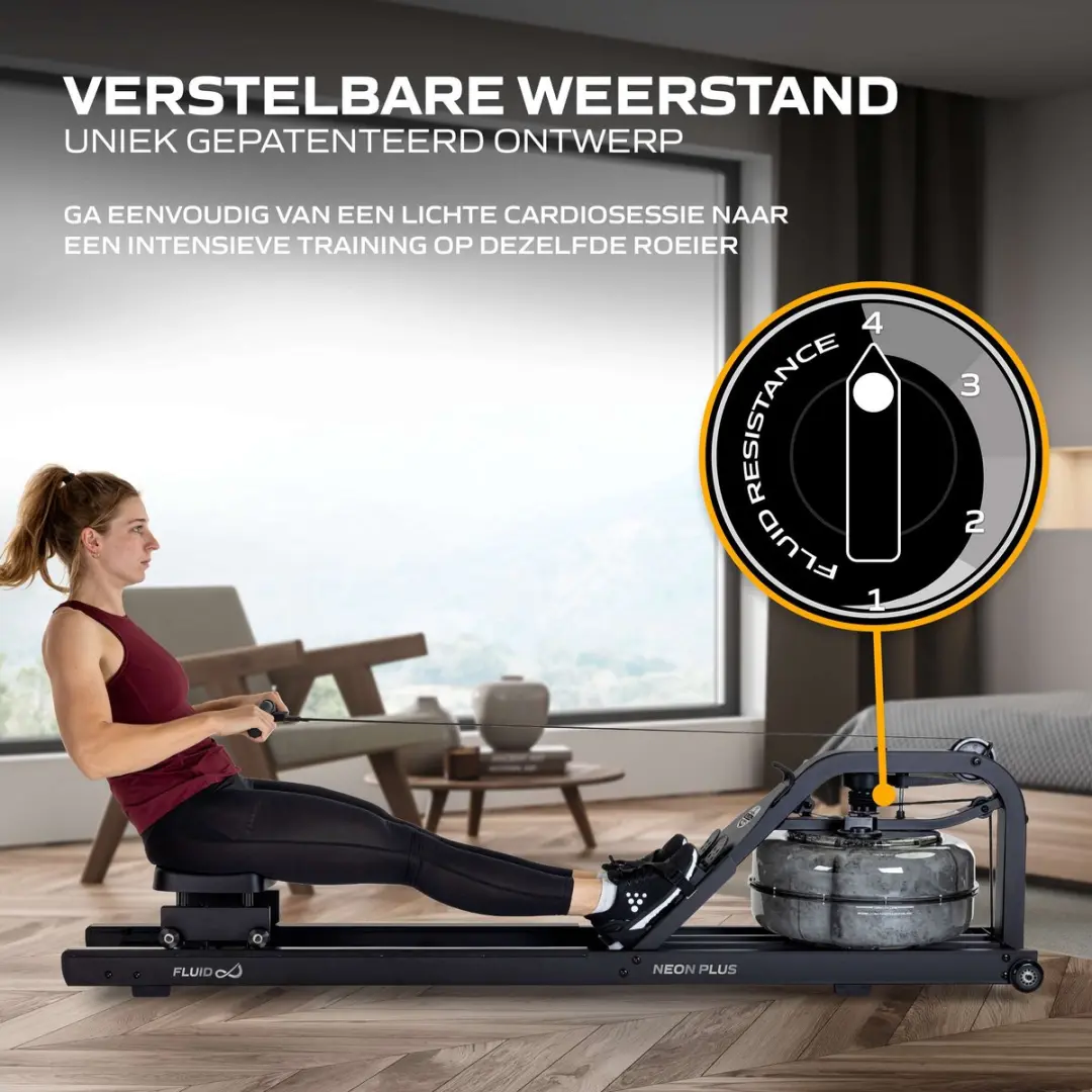 Fluid Neon Plus Roeitrainer - Waterweerstand - Zwart