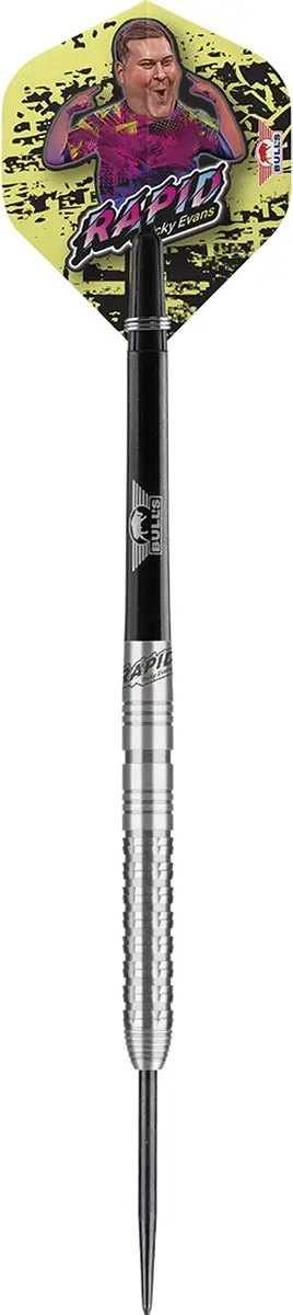 Bull's Ricky Evans Dartpijlen 23g - 3 Stuks - Zwart/Zilver/Geel - afbeelding 6 van 6