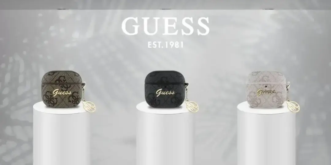 GUESS GUA4G4GSMW Hoesje AirPods 4 - Premium Eco-leder - Bruin - afbeelding 3 van 6