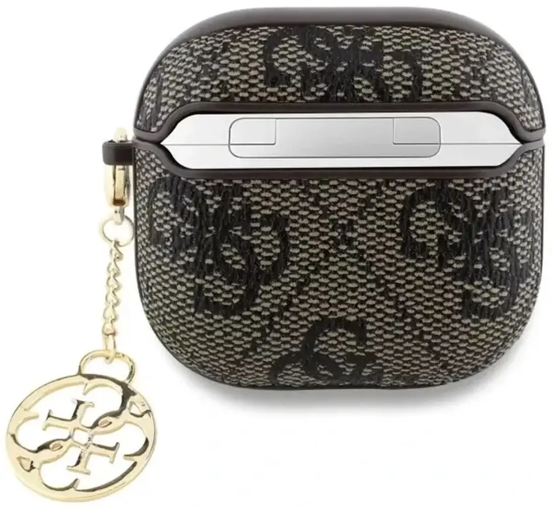 GUESS GUA4G4GSMW Hoesje AirPods 4 - Premium Eco-leder - Bruin - afbeelding 4 van 6