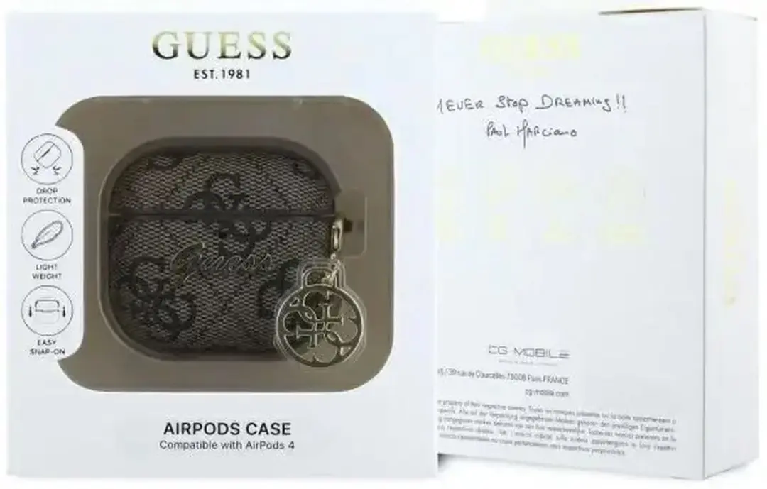 GUESS GUA4G4GSMW Hoesje AirPods 4 - Premium Eco-leder - Bruin - afbeelding 5 van 6