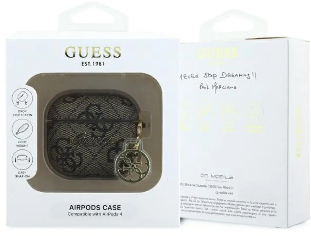 GUESS GUA4G4GSMW Hoesje AirPods 4 - Premium Eco-leder - Bruin - afbeelding 2 van 6