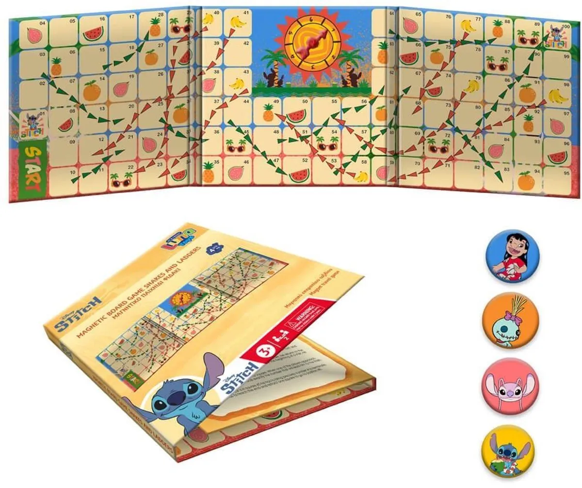 Disney Lilo & Stitch Magnetisch Bordspel Snakes and Ladders