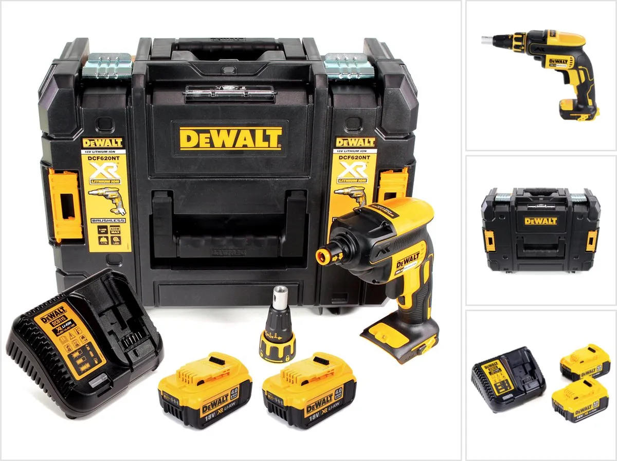 DeWalt DCF620M2 Droogbouwschroevendraaier 18V 30Nm - 2x 4.0Ah + Lader + TSTAK - afbeelding 2 van 5