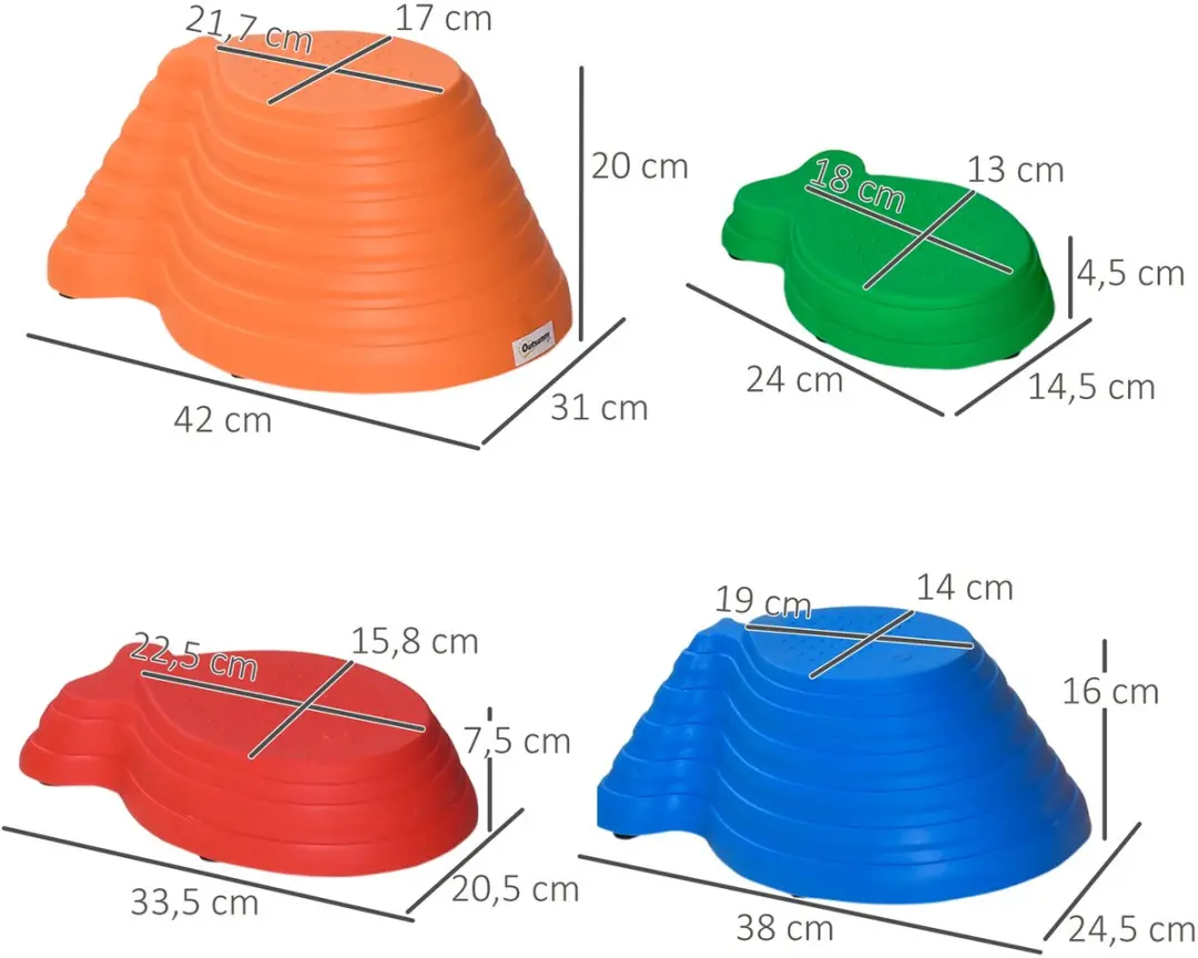 Outsunny Balance Stepping Stones 340-014 - 11 Stuks - Meerkleurig