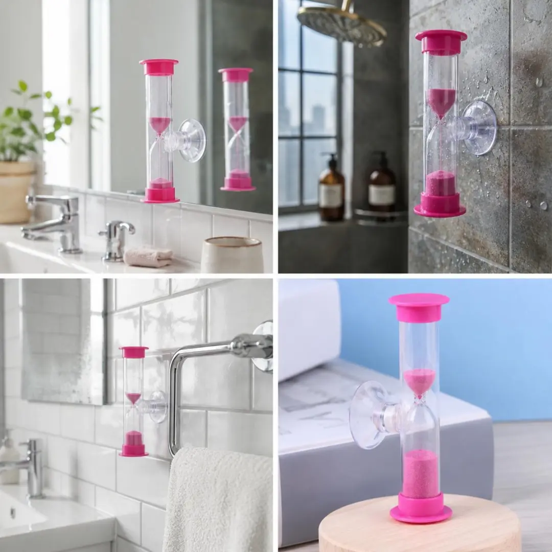 Bellatio Design Zandloper Douche/Badkamer - 5 minuten - Roze