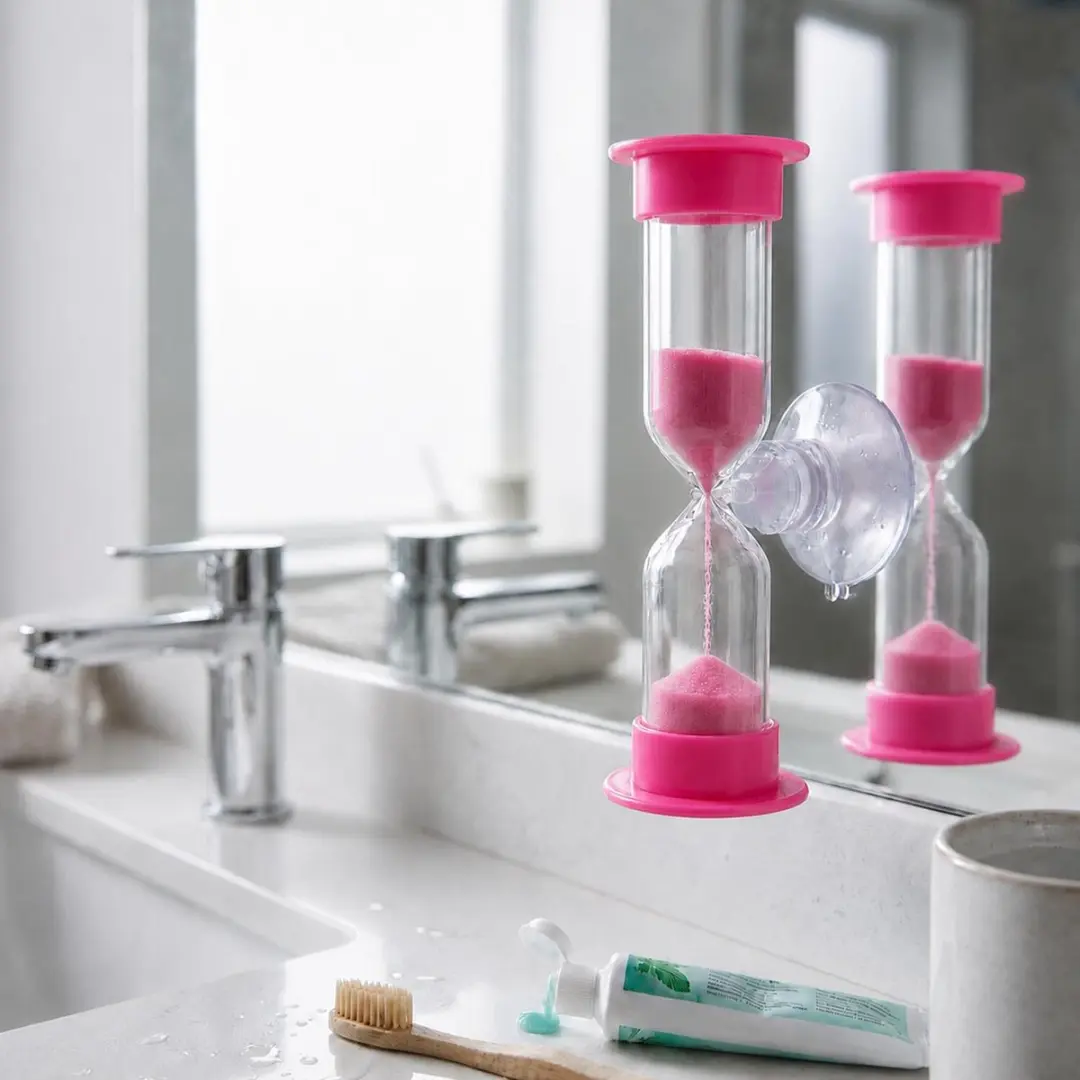 Bellatio Design Zandloper Douche/Badkamer - 5 minuten - Roze