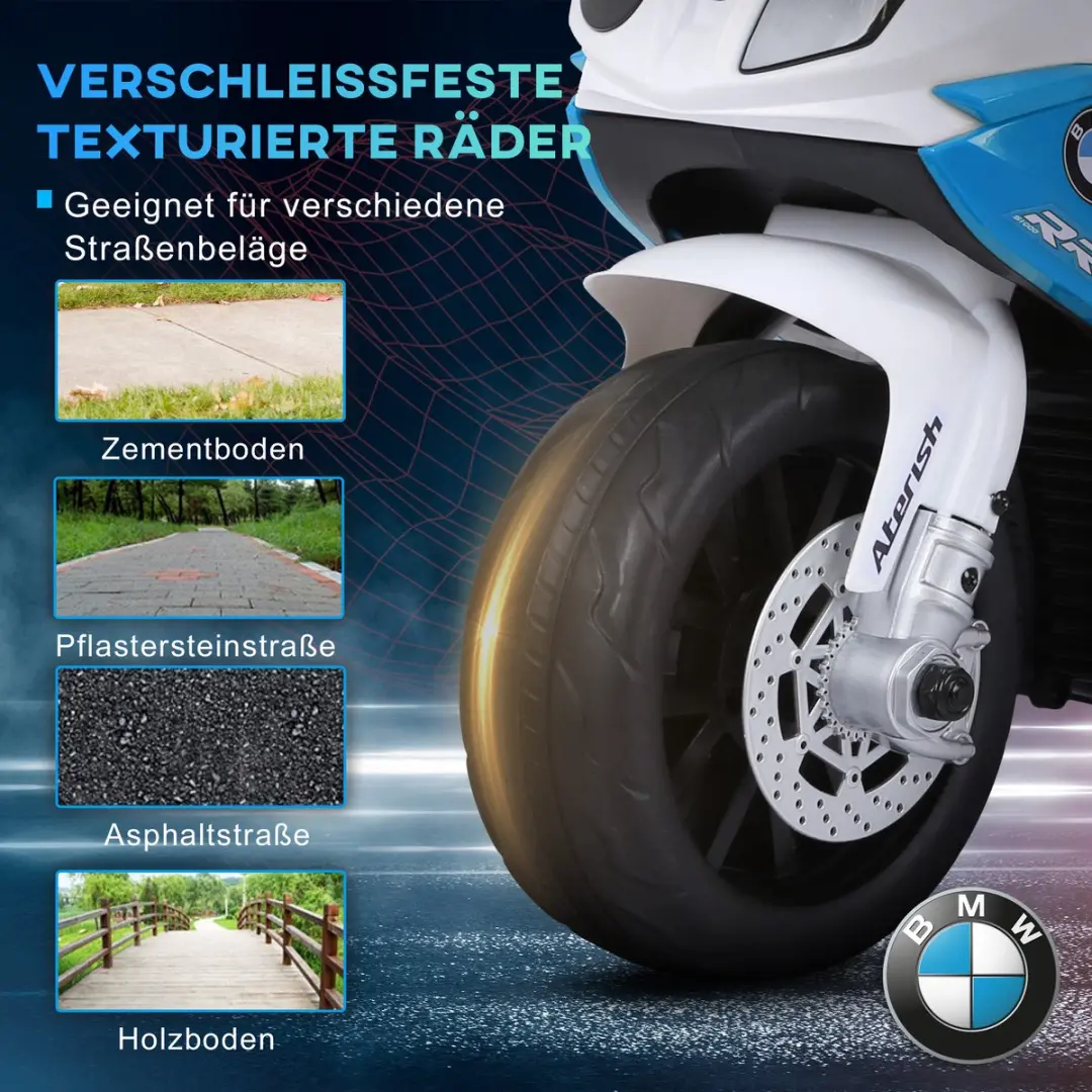 Homcom Electric Ride-on Motorcycle Blauw