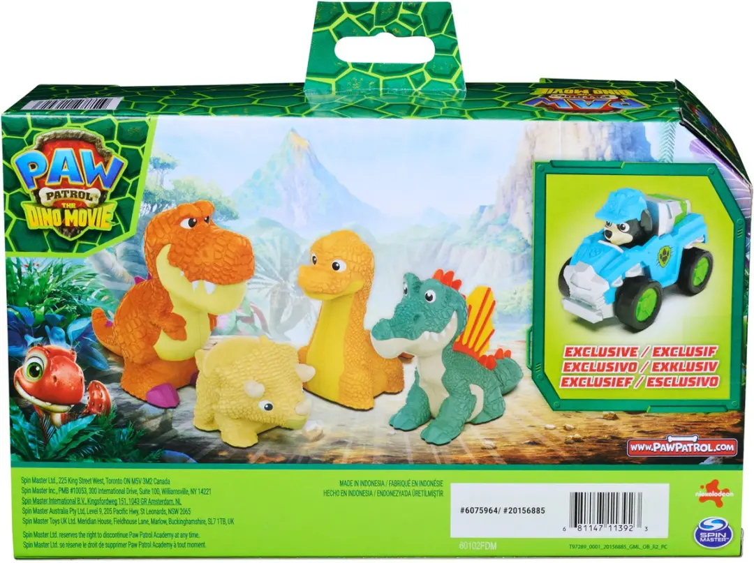 PAW Patrol Pup Squad Dino Crew - Rex Racer & 4 Dinosaurussen - Meerkleurig