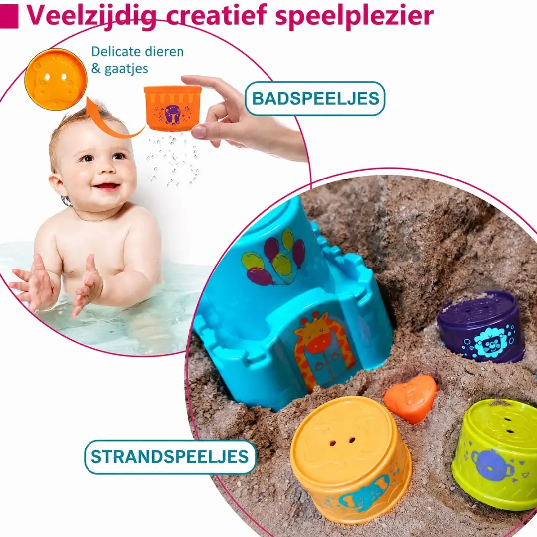 ECTEATOY Stapeltoren Baby 14-delig - Kleurrijk - afbeelding 6 van 6
