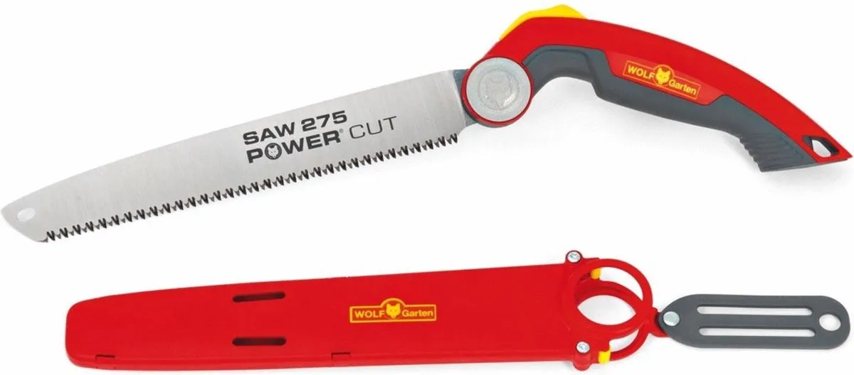 WOLF-Garten handzaag POWER CUT SAW 275  - lengte mes 27.5 cm - Japanse vertanding - vervangbaar zaagblad - beschermkoker met riemclip - ergonomische handgreep