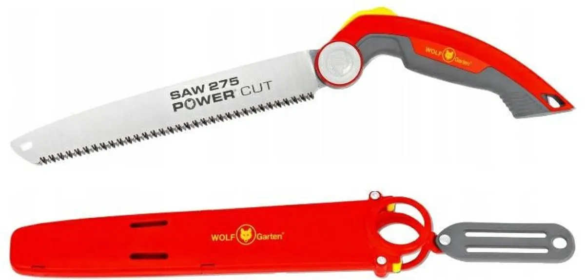 WOLF-Garten handzaag POWER CUT SAW 275  - lengte mes 27.5 cm - Japanse vertanding - vervangbaar zaagblad - beschermkoker met riemclip - ergonomische handgreep