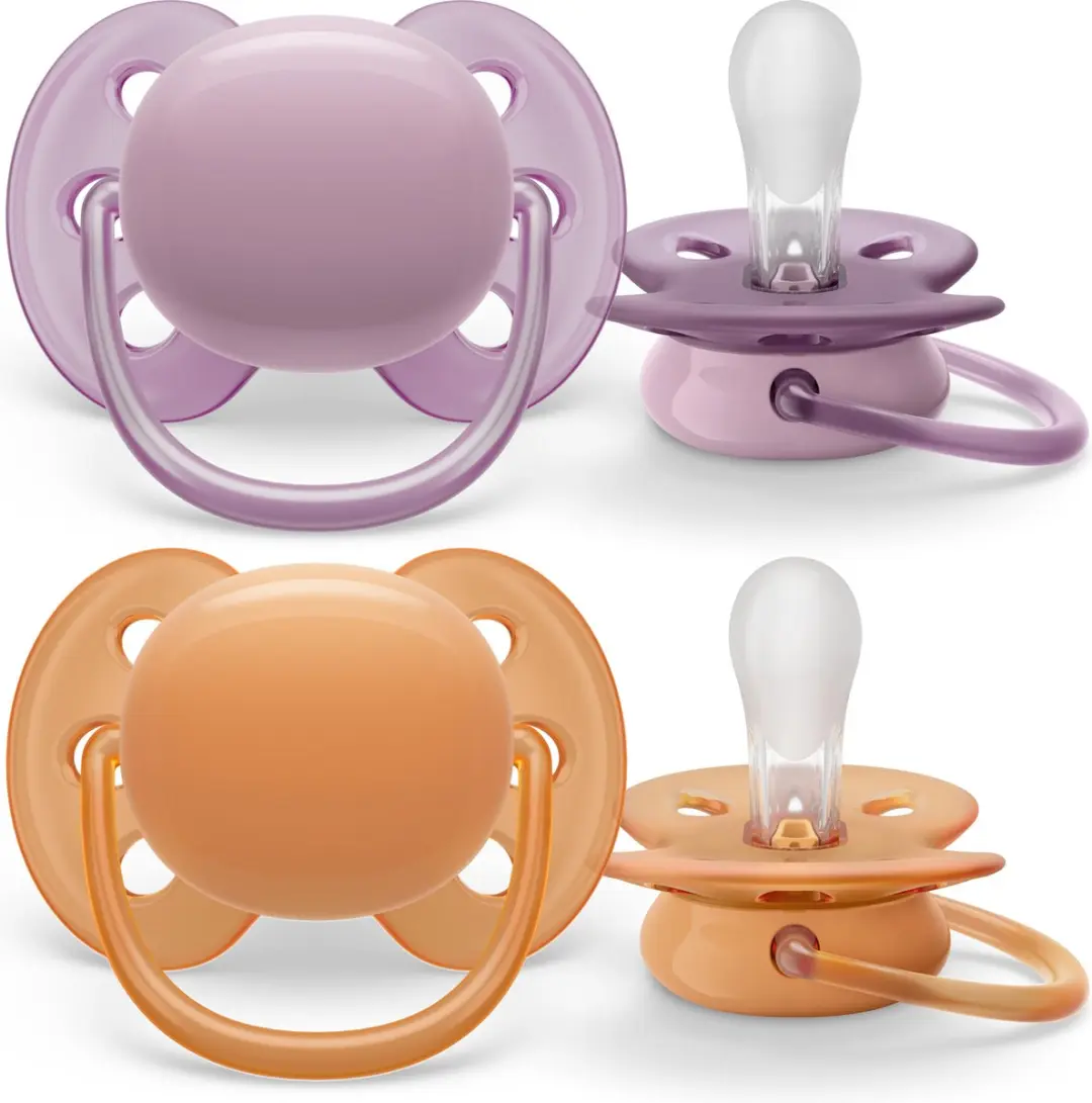 Philips Avent Ultra Soft Fopspeen SCF091/33 - 2 Stuks - Roze/Oranje - afbeelding 3 van 6