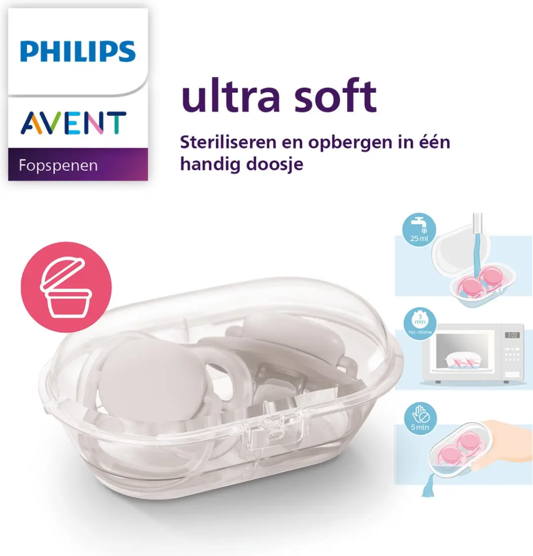 Philips Avent Ultra Soft Fopspeen SCF091/33 - 2 Stuks - Roze/Oranje - afbeelding 6 van 6