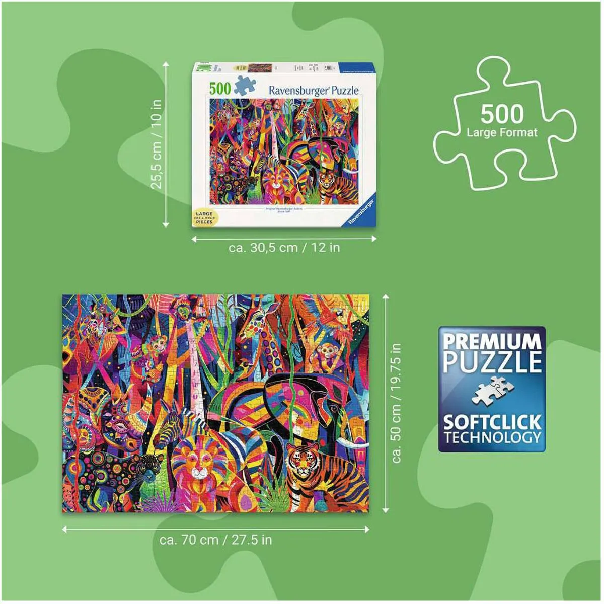 Ravensburger Jeweled Jungle Legpuzzel 500 Stukjes - Multicolor