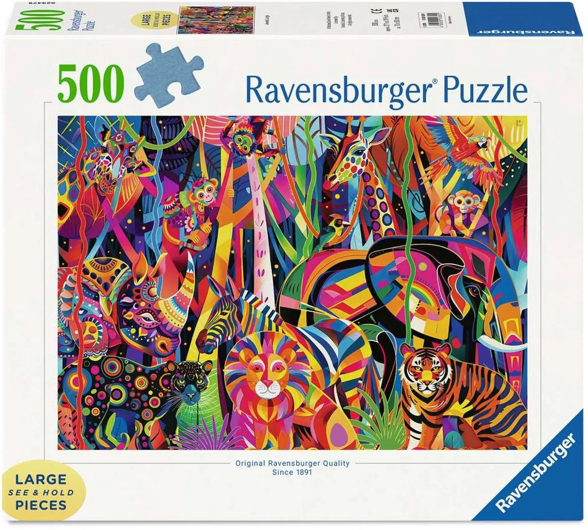 Ravensburger Jeweled Jungle Legpuzzel 500 Stukjes - Multicolor