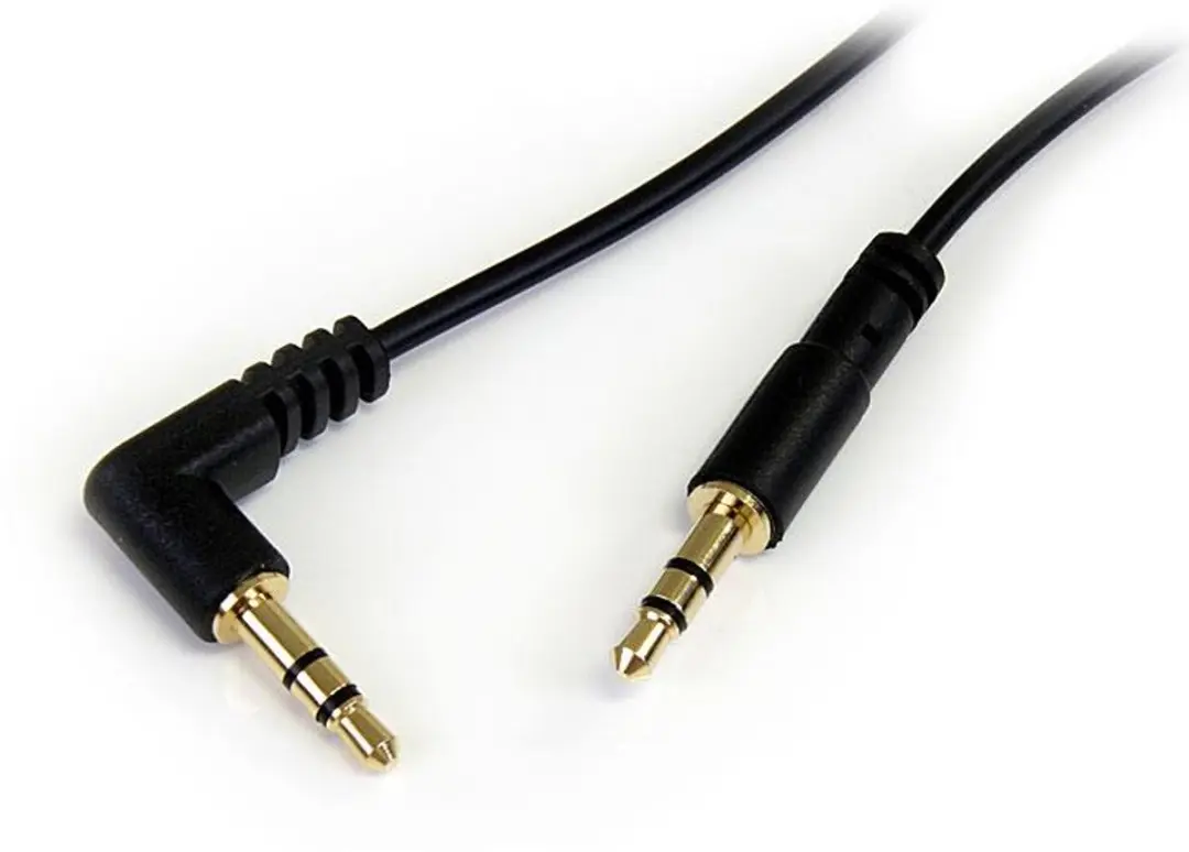 Startech 3,5mm Stereo Jack Kabel - Haaks Verguld - 3m - Zwart