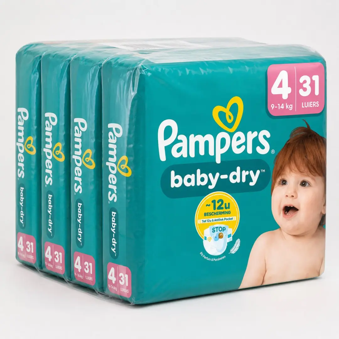 Pampers Baby-Dry Maat 4 Maxi 124 Stuks