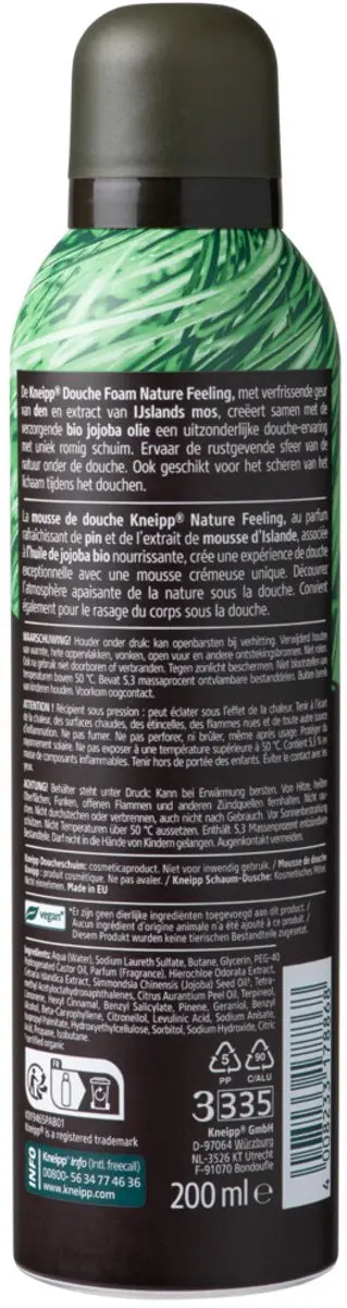 Kneipp Men Nature Feeling Douche Foam 200ml - 7 Stuks