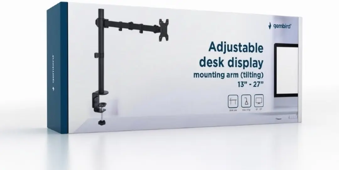 Gembird MA-DF1-01 Monitorbureausteun 13-27" - Zwart