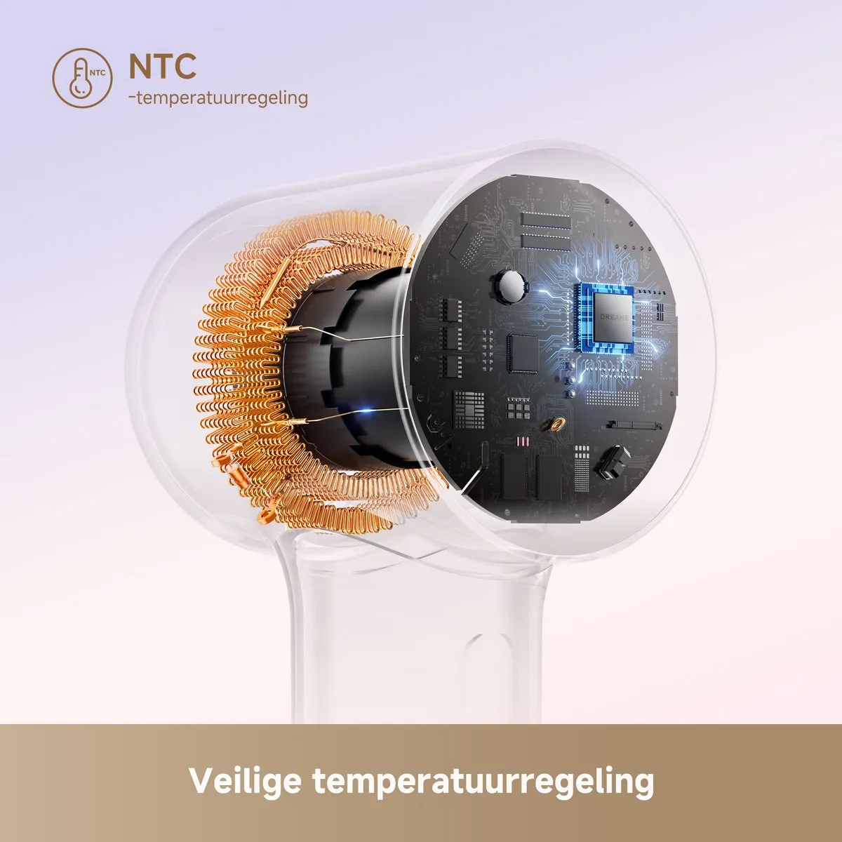 Dreame Mini Flow AHG11A Haardroger - 1200W - Roze - afbeelding 6 van 6