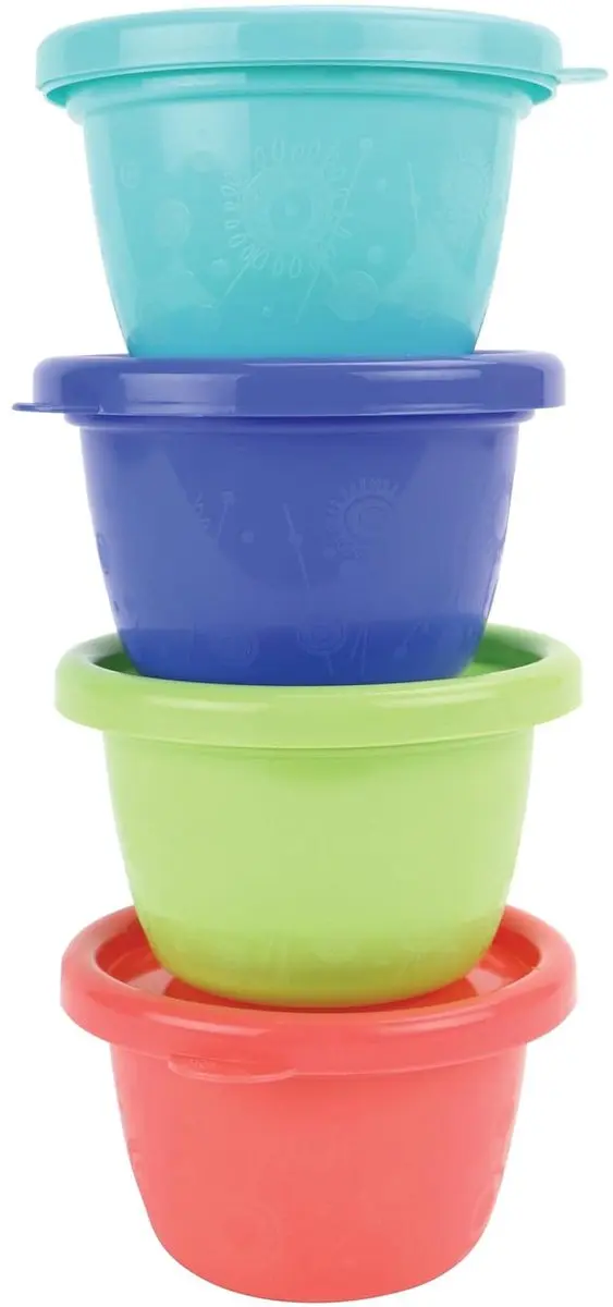 Nûby Snackpotjes Set 4x118ml - Stapelbaar - Vaatwasmachinebestendig