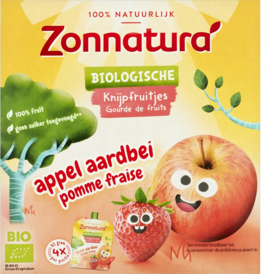 Ella's Kitchen Knijpfruit Appel/Aardbei 340g