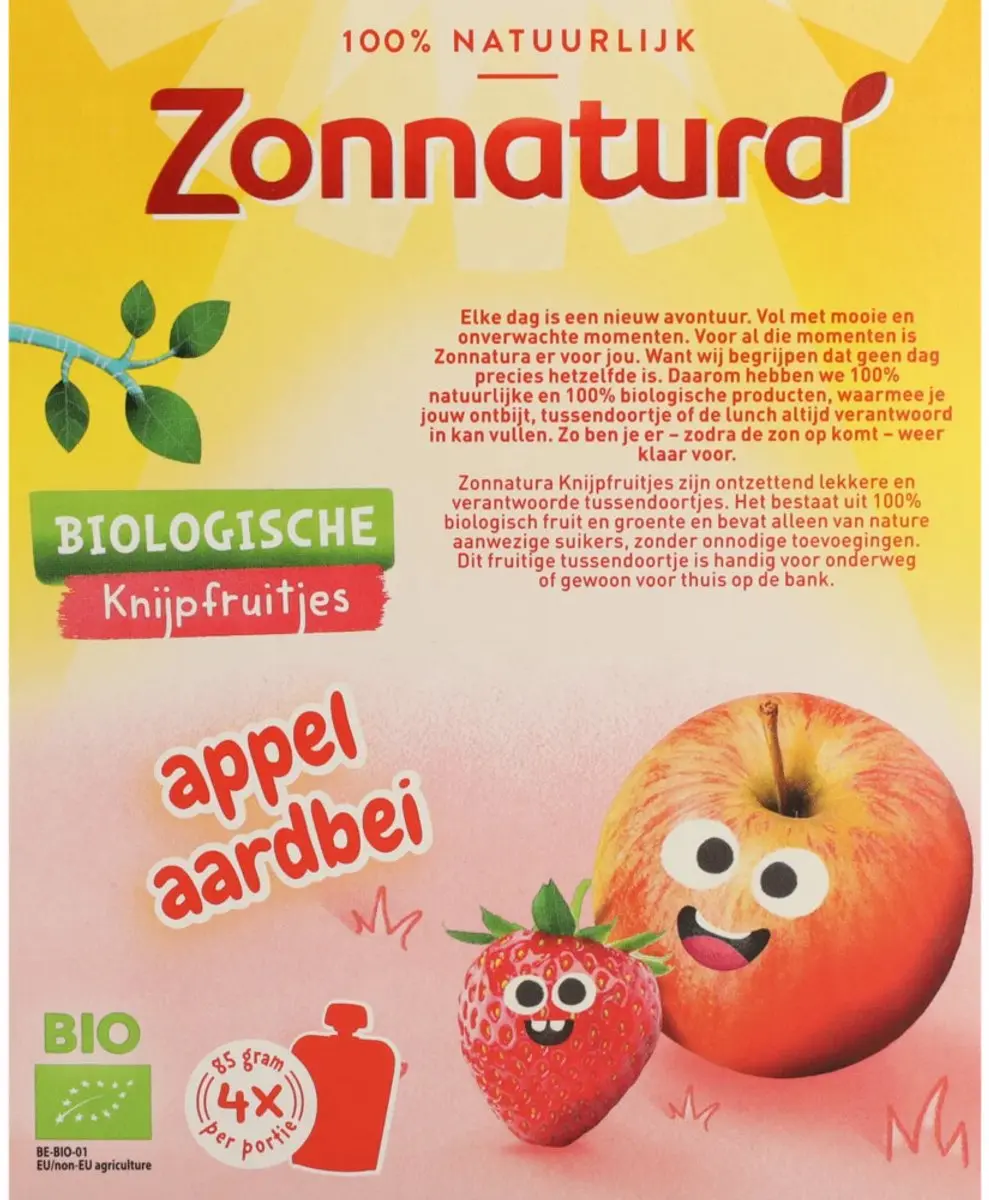 Ella's Kitchen Knijpfruit Appel/Aardbei 340g - 4x85g