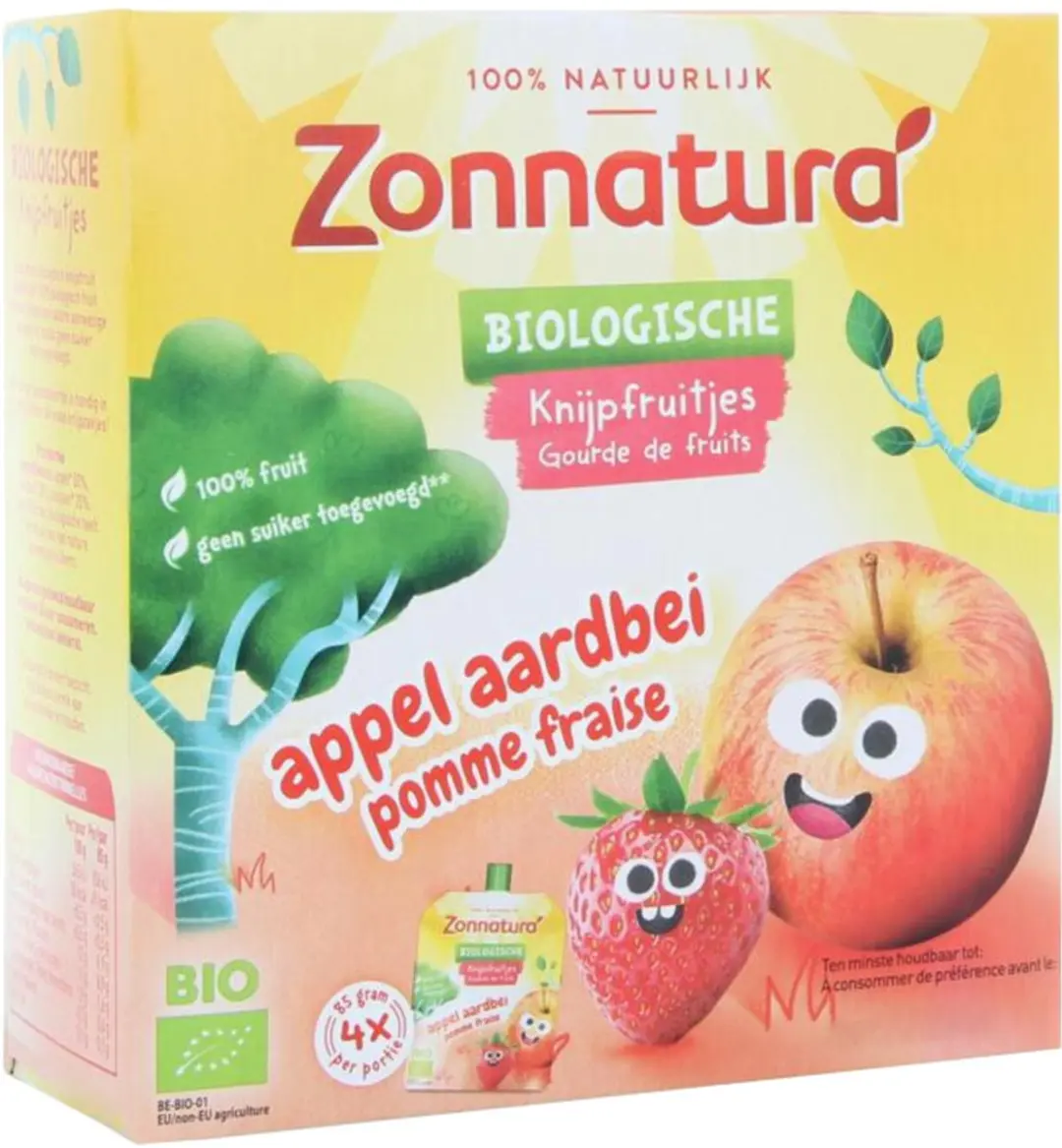 Ella's Kitchen Knijpfruit Appel/Aardbei 340g - 4x85g