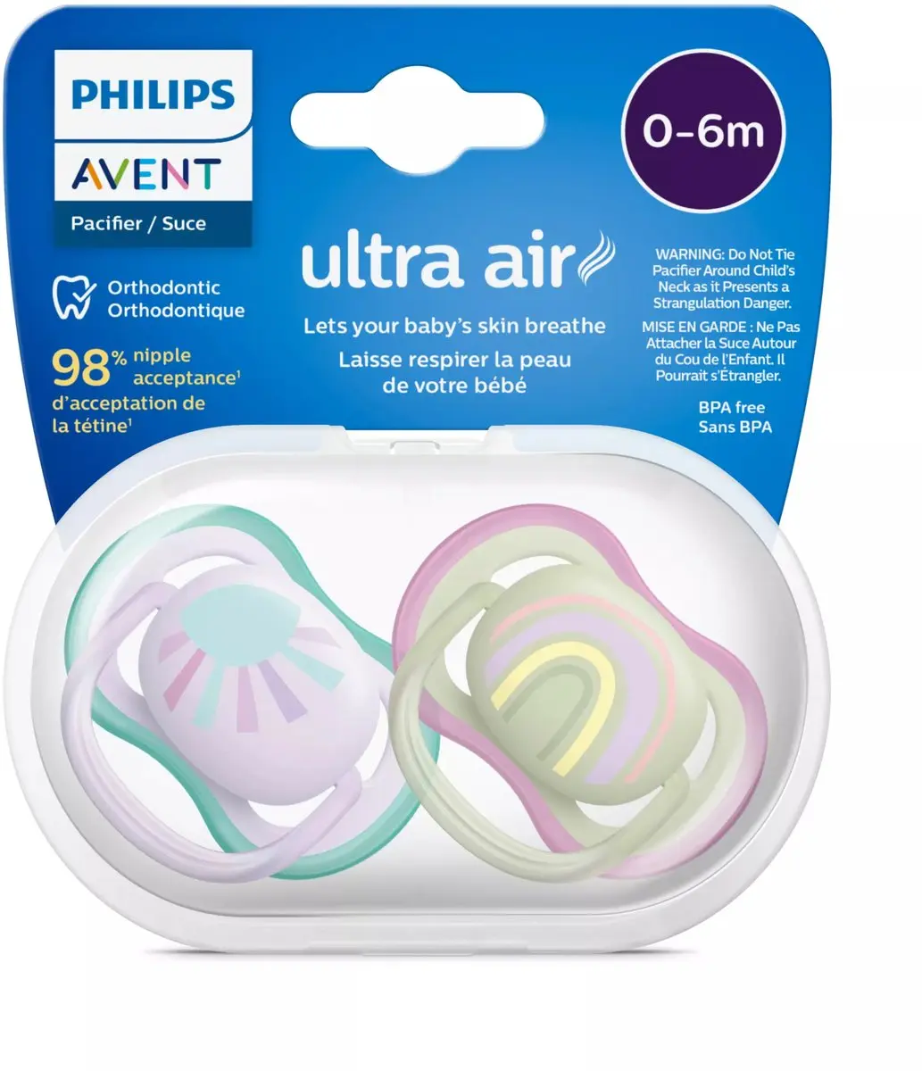 Philips Avent Ultra Air Fopspenen 0-6 Maanden - 2 Stuks - Multicolor