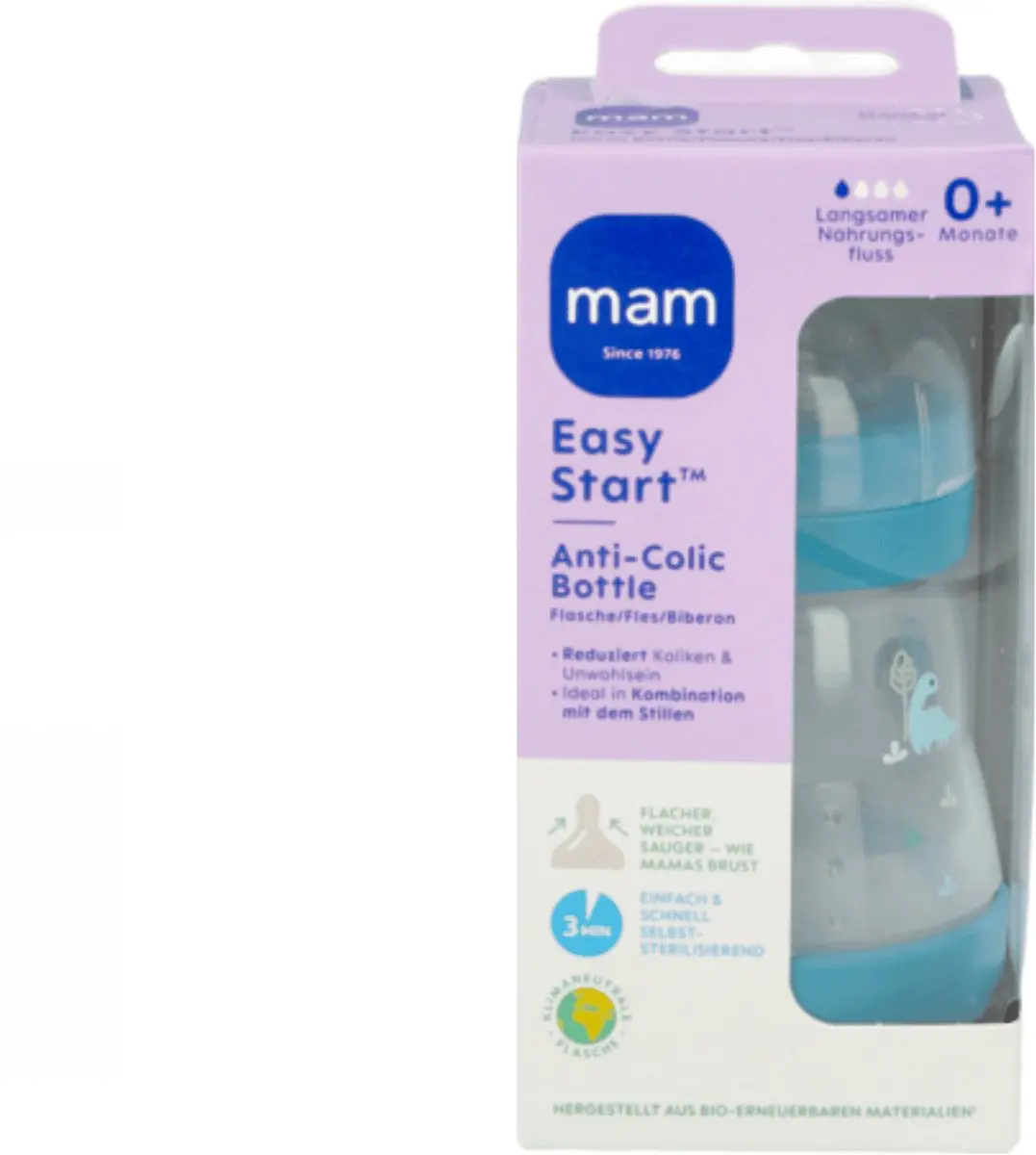 MAM Babyfles Easy Start Anti-Colic 160ml - Blauw