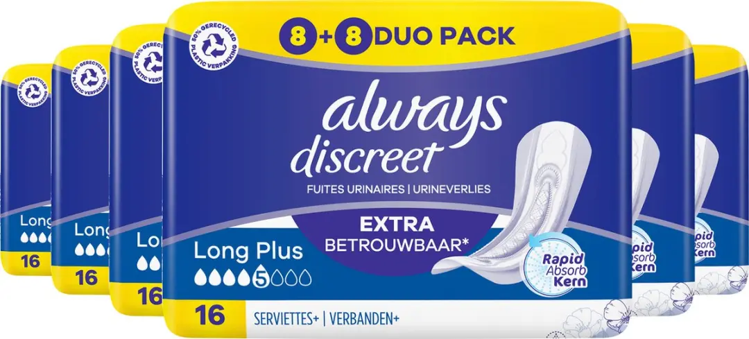 Always Discreet Incontinentieverbanden Maat Long Plus - 96 Stuks
