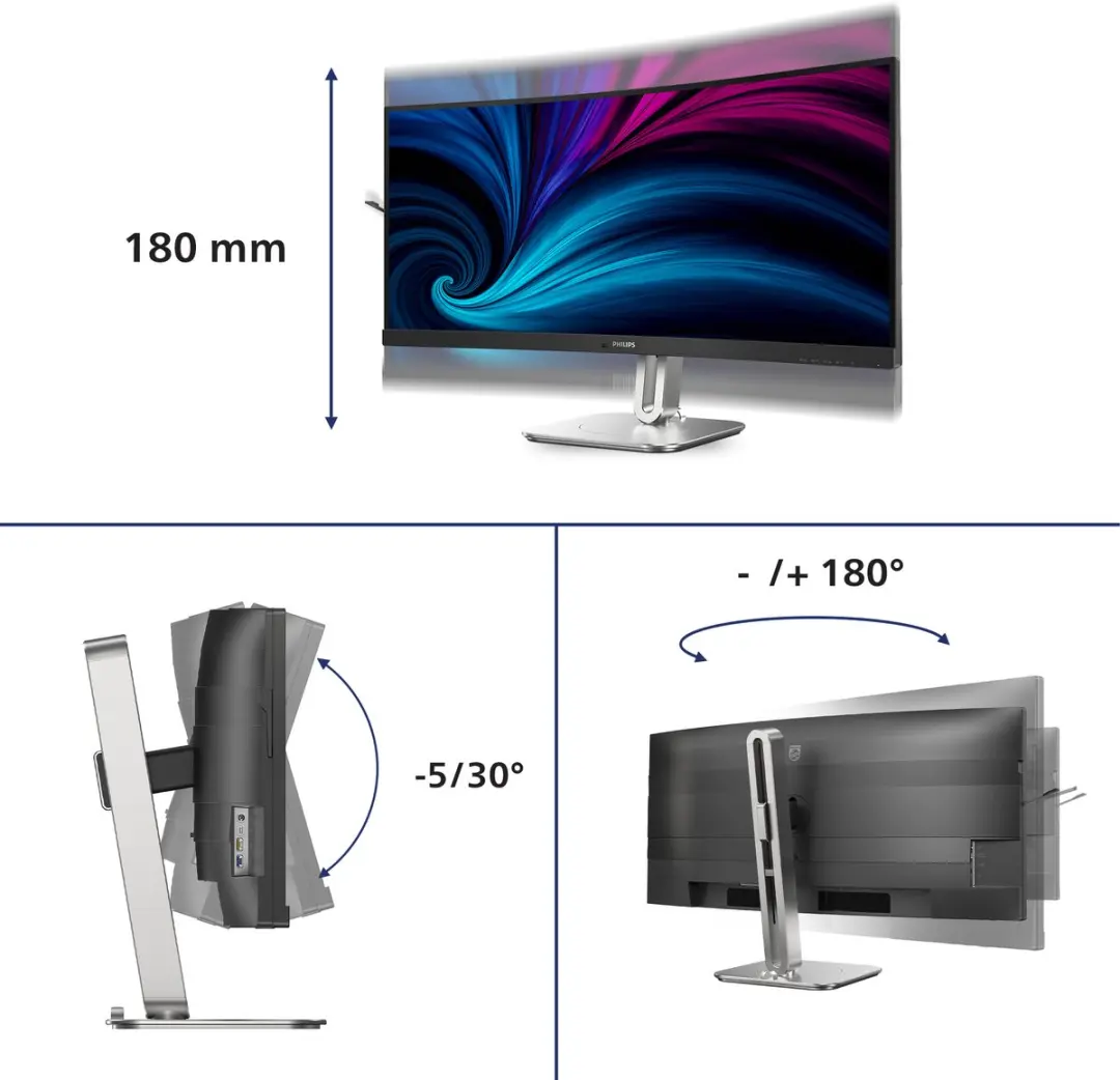 Philips 34B2U5900C 34 inch Ultrawide 5K2K Monitor - USB-C 140W - 120Hz