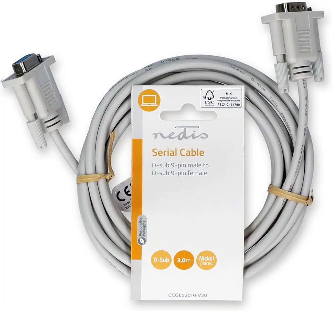 Nedis D-SUB 9-Pins Seriële Kabel 3.00m - Ivoor