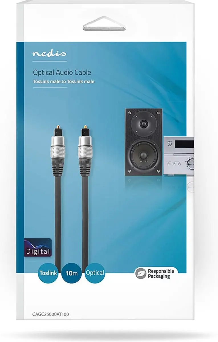 Nedis Optische Audiokabel CAGC25000AT100 - TosLink Male - 10m - Antraciet