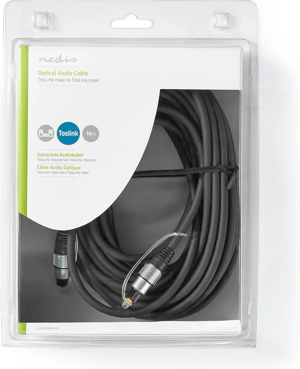 Nedis Optische Audiokabel CAGC25000AT100 - TosLink Male - 10m - Antraciet