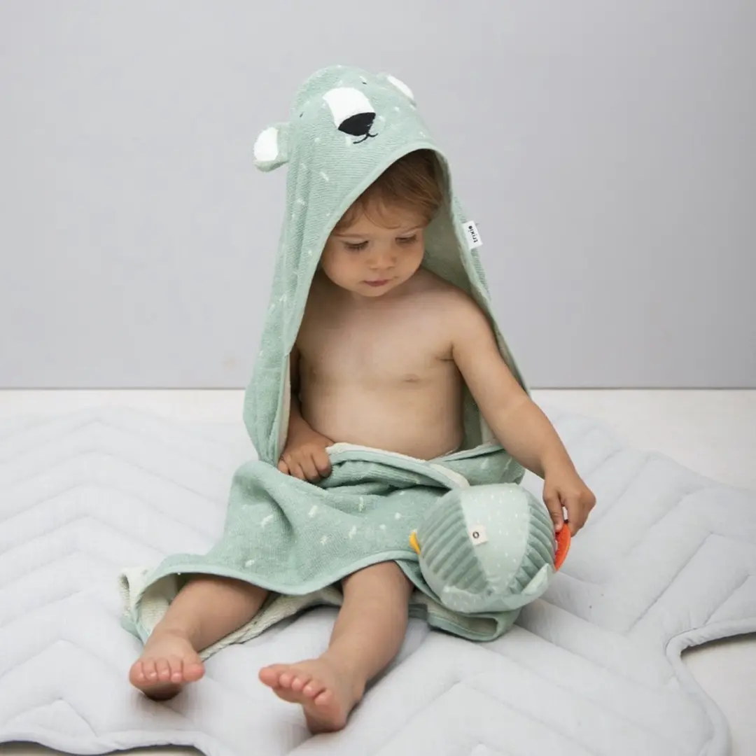 Trixie Badcape Mr Polar Bear 70x130cm - Biologisch katoen